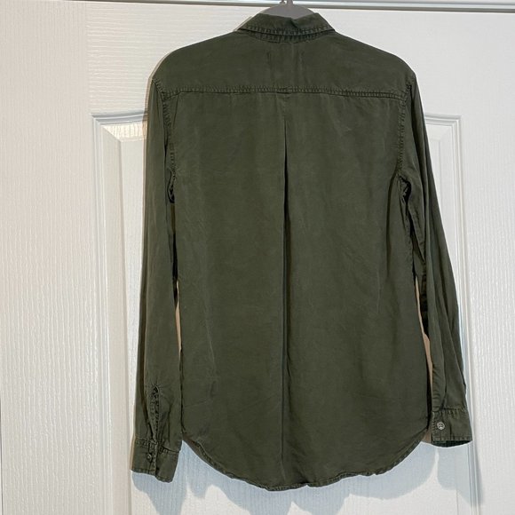 Articles of Society Womens Khaki 100% Tencel Shirt Size S like new - Picture 4 of 7